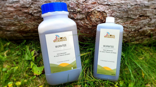 Wurmtee Flasche 1L und 2.5l - Flüssiger Bio-Kompost von Global Worming"